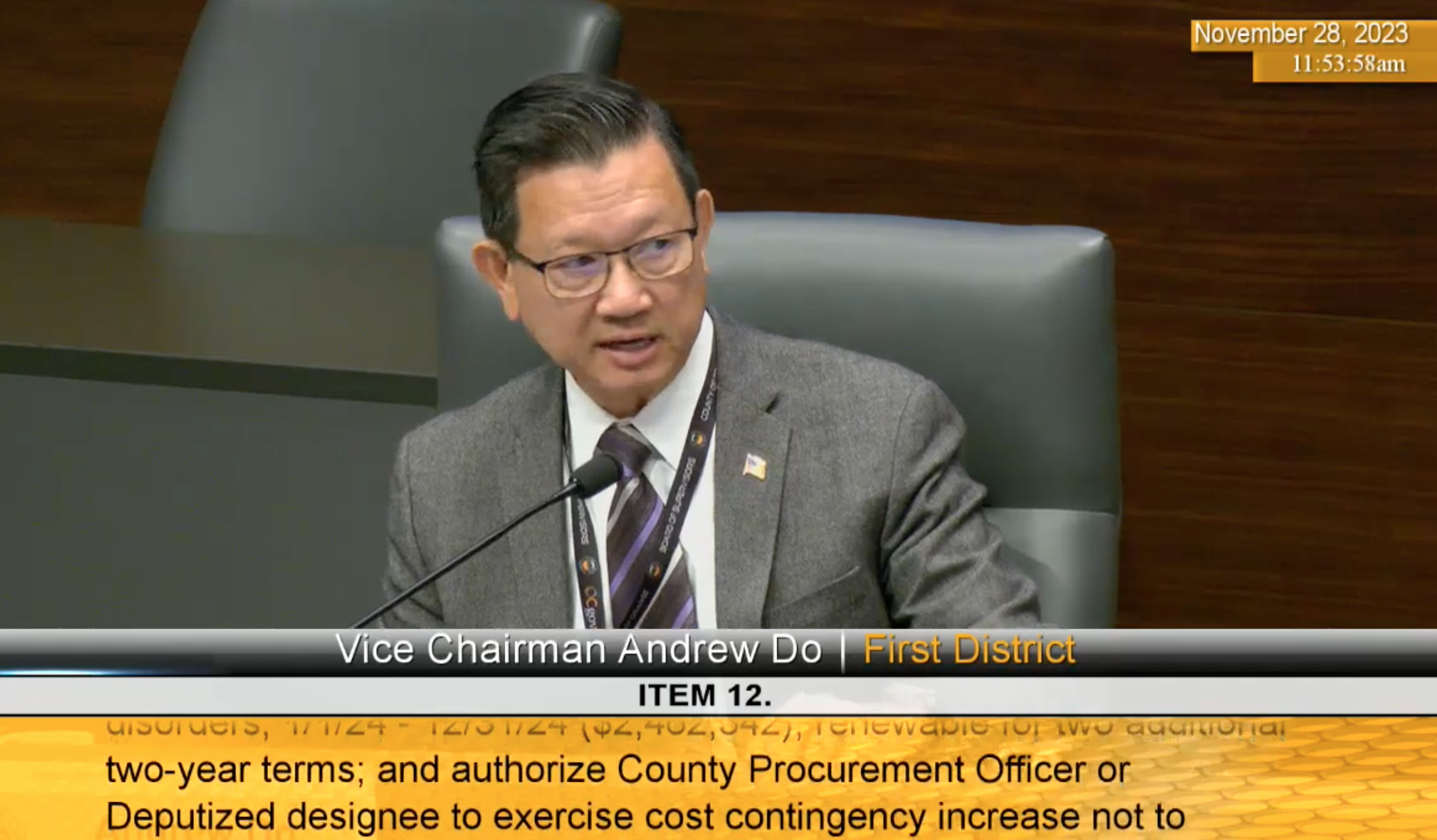 Ethics OC Board Supervisor Andrew Do November 28 2023